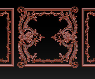 Ornamental Relief CNC Model for Wooden Doors and Wall Panels 2A
