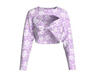 Girls Printed Cute Criss Cross Top | Marvelous / Clo3d / obj / fbx