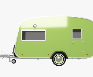 Green Classic Vintage Camping Caravan