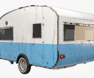 Aged Classic Vintage Camping Caravan