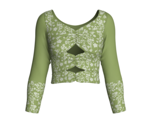 Girls Printed Cute Criss Cross Top V2 | Marvelous / Clo3d / obj / fbx