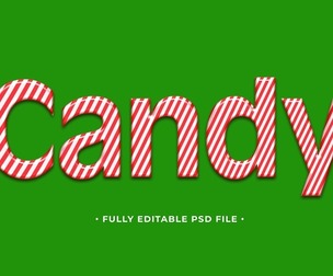 Candy. PSD Fully Editable Text Effect. Layer Style PSD Mockup Template