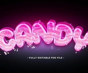 Candy. PSD Fully Editable Text Effect. Layer Style PSD Mockup Template