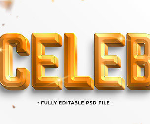 Celeb. PSD Fully Editable Text Effect. Layer Style PSD Mockup Template
