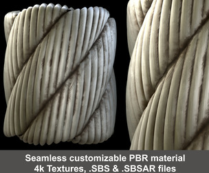Wire Rope PBR Material and textures