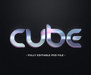 Cube PSD Fully Editable Text Effect. Layer Style PSD Mockup Template