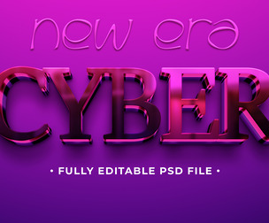 Cyber PSD Fully Editable Text Effect. Layer Style PSD Mockup Template