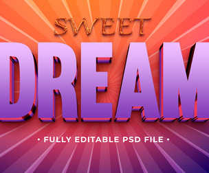 Dream PSD Fully Editable Text Effect. Layer Style PSD Mockup Template
