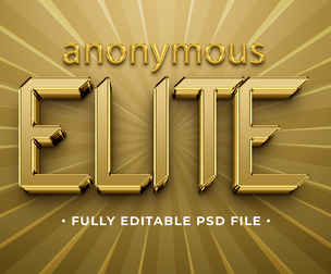Elite PSD Fully Editable Text Effect. Layer Style PSD Mockup Template