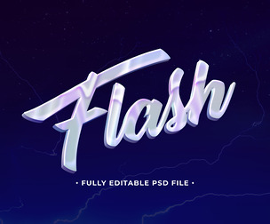 Flash PSD Fully Editable Text Effect. Layer Style PSD Mockup Template