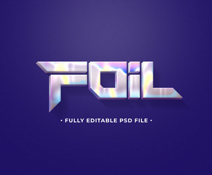 Foil PSD Fully Editable Text Effect. Layer Style PSD Mockup Template