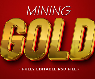 Gold,PSD Fully Editable Text Effect. Layer Style PSD Mockup Template
