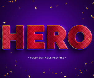 Hero PSD Fully Editable Text Effect. Layer Style PSD Mockup Template