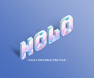 Holo PSD Fully Editable Text Effect. Layer Style PSD Mockup Template