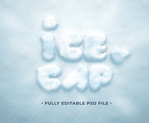Ice PSD Fully Editable Text Effect. Layer Style PSD Mockup Template