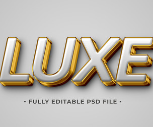 Luxe PSD Fully Editable Text Effect. Layer Style PSD Mockup Template