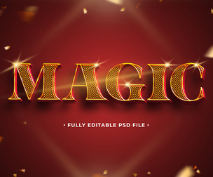 Magic PSD Fully Editable Text Effect. Layer Style PSD Mockup Template