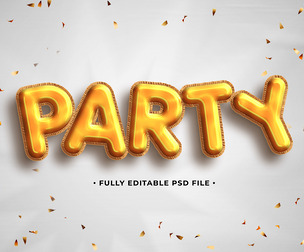 Party PSD Fully Editable Text Effect. Layer Style PSD Mockup Template