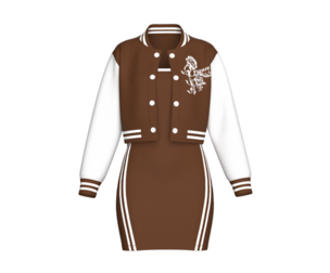 Girls Printed Bomber Jacket With Midi Dress | Marvelous / Clo3d / obj / fbx