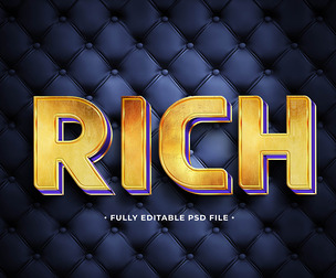 Rich PSD Fully Editable Text Effect. Layer Style PSD Mockup Template