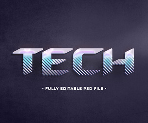 Tech PSD Fully Editable Text Effect. Layer Style PSD Mockup Template