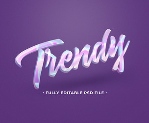 Trendy  PSD Fully Editable Text Effect. Layer Style PSD Mockup Template