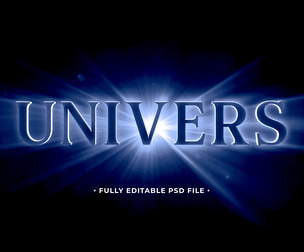 Univers PSD Fully Editable Text Effect. Layer Style PSD Mockup Template