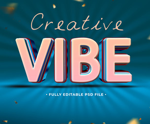 Vibe PSD Fully Editable Text Effect. Layer Style PSD Mockup Template