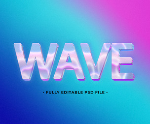 Wave PSD Fully Editable Text Effect. Layer Style PSD Mockup Template