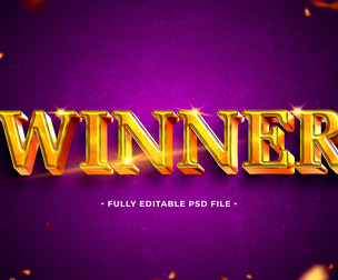 Winner PSD Fully Editable Text Effect. Layer Style PSD Mockup Template