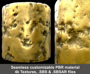 Gold Nugget PBR Material and Textures
