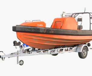 Used Boat Trailer and Rescue Motorboat