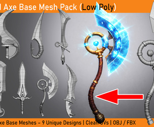 9 stylized Dagger base mesh