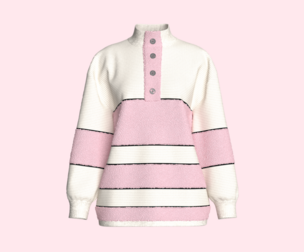 Girls Fashion Sweater With Sherpa | Marvelous / Clo3d / obj / fbx