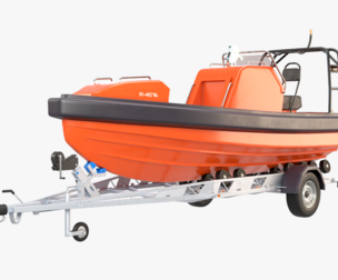 Boat Trailer and Rescue Motorboat