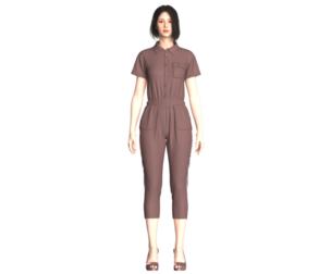 Girls Multi Pocket Jumpsuit | Marvelous / Clo3d / obj / fbx