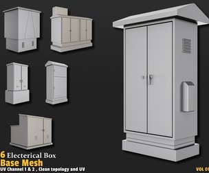 6 Electrical Box Base Mesh Collection Vol.01