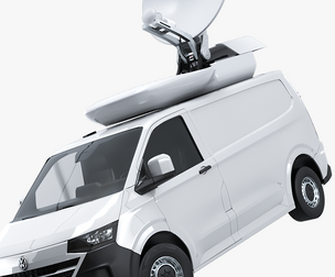 TV Satellite News Van with Roof Dish VW Transporter T7