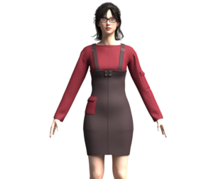Girls Fashion Party Dress V4 | Marvelous / Clo3d / obj / fbx