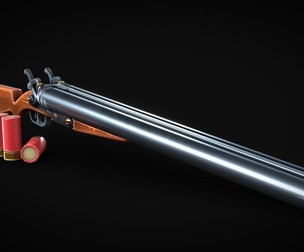 Stylized double-barreled Shotgun