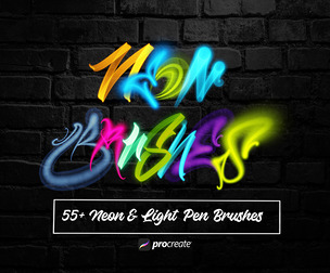 55+ Procreate Neon Brushes – Special Effects for Lettering