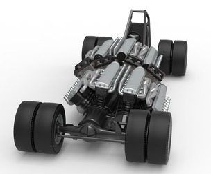 Vintage AWD Dragster Base Scale 1:25