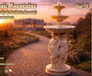 30 Classic Fountains (Gameready and Archviz Assets)