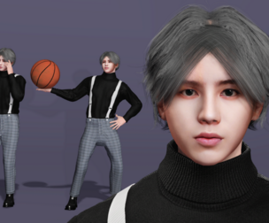 Realistic CaiXukun High-Fidelity Fully Rigged Facial Expressions low-poly 3d model