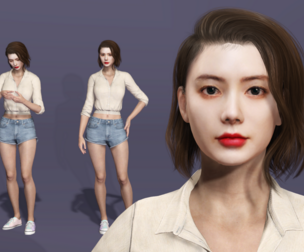 Realistic Korean sexy female model walking the runway