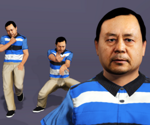 Ma Baoguo Ultra-Realistic 3D Character - Rigged Five-Strike Whip low-poly 3d model