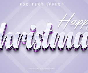 Chrismas PSD Fully Editable Text Effect. Layer Style PSD Mockup Template