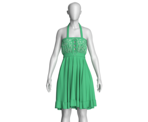 Girls Fashionable Printed Midi Dress | Marvelous / Clo3d / obj / fbx