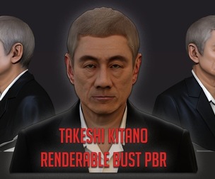 Takeshi Kitano renderable bust