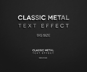 3D Classic Metal PSD Fully Editable Text Effect. Layer Style PSD Mockup Template